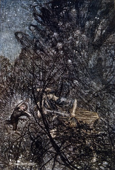 Illustratie voor De Droom van een Zomernacht door William Shakespeare door Arthur Rackham