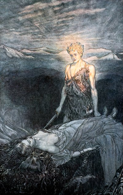 Illustratie uit Siegfried en de Schemering van de Goden, 1924 door Arthur Rackham