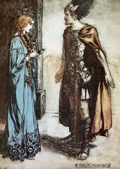 Illustratie uit Siegfried en de Schemering der Goden door Arthur Rackham