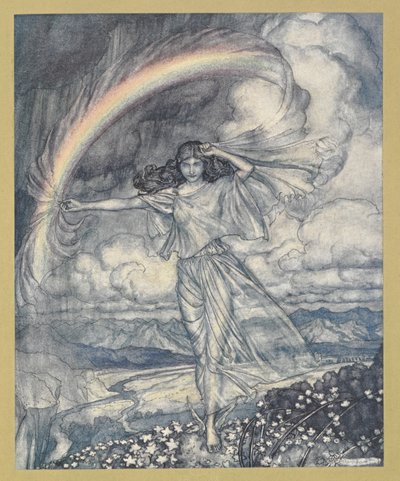 Iris daar, met vochtige boog door Arthur Rackham