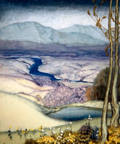 Landschap, c.1920 door Arthur Rackham