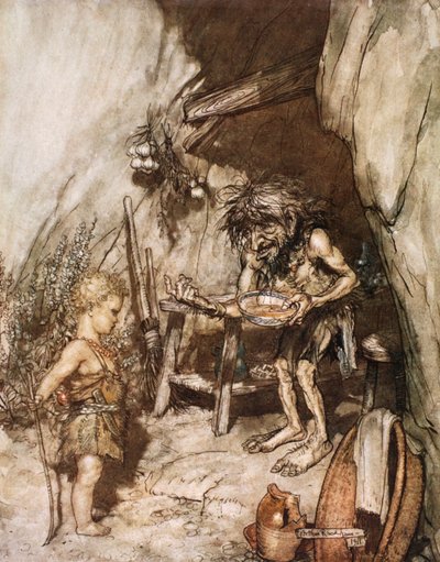 Mime en de baby, 1924 door Arthur Rackham