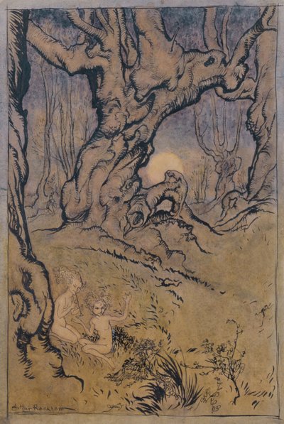Maanlichtfeeën in een Bos door Arthur Rackham