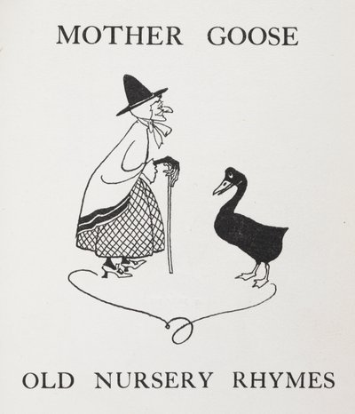 Moeder de Gans. Oude dame met gans door Arthur Rackham