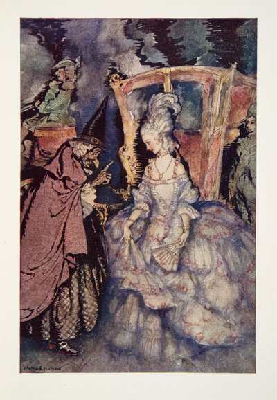 Nu, Assepoester, je mag gaan; maar onthoud... uit The Arthur Rackham Fairy Book, gepubliceerd 1933 door Arthur Rackham