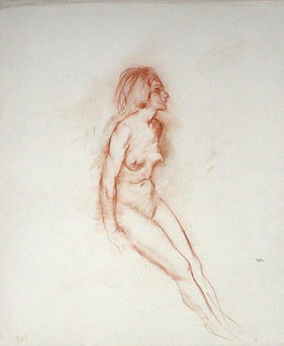 Naakt, hoofd omhoog door Arthur Rackham
