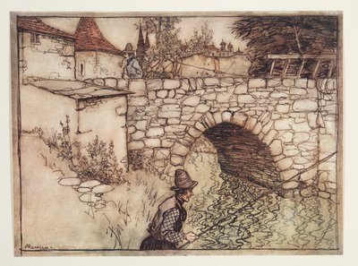 Er was eens een arme boer, genaamd Crabb, die een lading hout met twee ossen naar de stad bracht om te verkopen, uit De Sprookjes van de Gebroeders Grimm, uitgegeven 1909 door Arthur Rackham