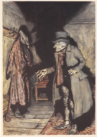 Scrooge in zijn huis 