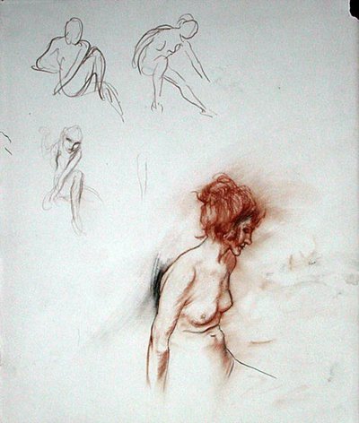 Zittende naakt door Arthur Rackham