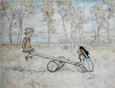 Zie, zaag, Margery Daw door Arthur Rackham