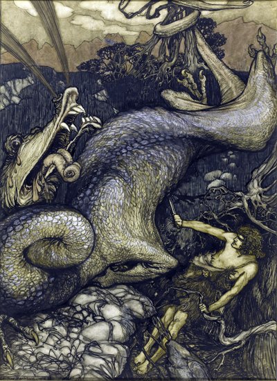 Sigurd de drakendoder door Arthur Rackham