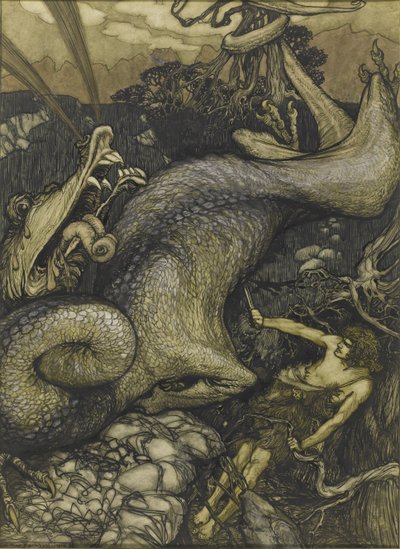 Sigurd de drakendoder door Arthur Rackham