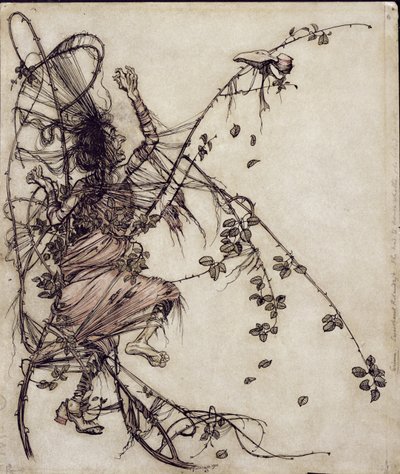 Liefje Roland, illustratie uit De Gebroeders Grimm, vertaald door mevrouw Edgar Lewis, gepubliceerd 1900 door Arthur Rackham