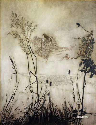 De Feeën zijn Exquise Dansers, illustratie in Peter Pan in Kensington Gardens door J.M. Barrie (1860-1937) 1906 door Arthur Rackham