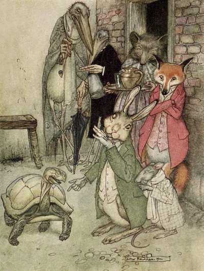 De Haas en de Schildpad door Arthur Rackham