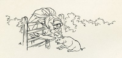 De oude vrouw en haar varken door Arthur Rackham