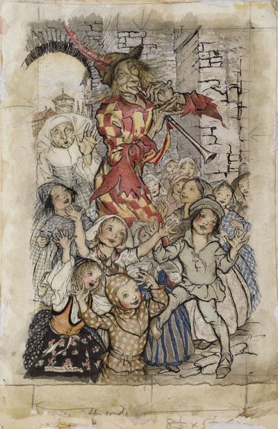 De Ratcatcher en de Kinderen door Arthur Rackham