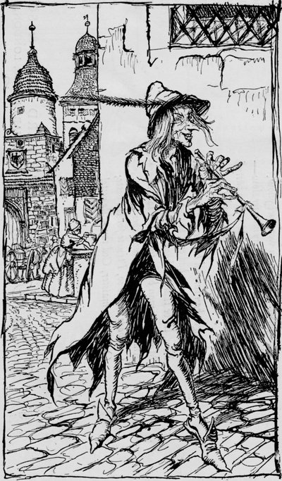 De rattenvanger van Hamelen, 1934 door Arthur Rackham