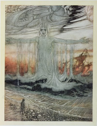 De Schipbreukeling en de Zee, illustratie uit 