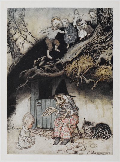 Er was eens een oude vrouw die onder een heuvel woonde door Arthur Rackham