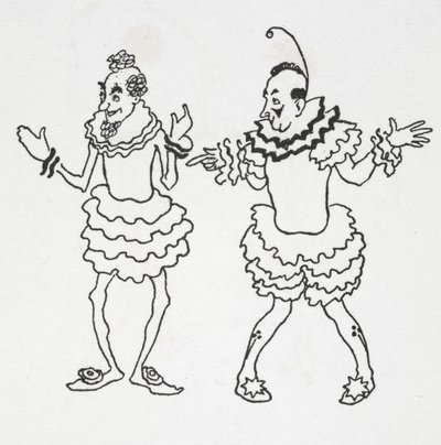 Twee clowns door Arthur Rackham