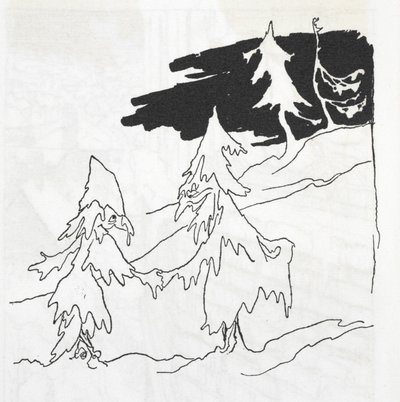 Twee boom-mannen die handen schudden door Arthur Rackham
