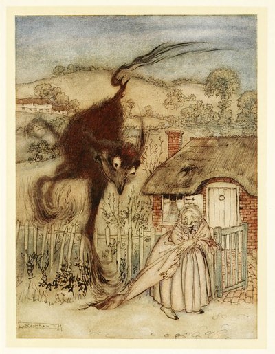Nou! ze grinnikte, ik heb geluk!, uit Engelse sprookjes, pub. 1922 door Arthur Rackham