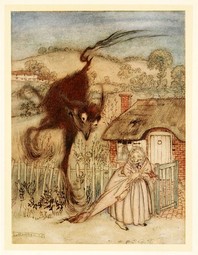 Nou! ze grinnikte, ik heb geluk!, uit Engelse sprookjes, uitgegeven in 1922 door Arthur Rackham