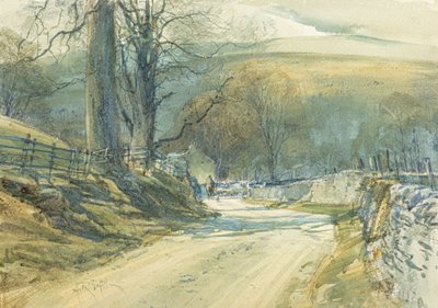 De kronkelende weg, Upper Wharfedale door Arthur Reginald Smith