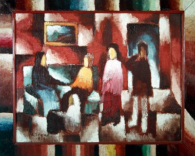 Interieur, 1918 door Arthur Segal