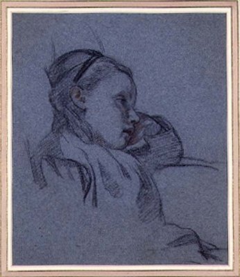Portret van een Zittend Meisje, ca.1870 door Arthur Stocks