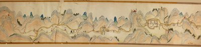 16.000. geleverd. Georiënteerd met het noorden naar rechts. Reliëf getoond picturaal. Bevat Wei-rivier in Baoji Xian, Shanxi Sheng tot Shu Dao in Shanxi-Sichuan grens. Toont nederzettingen, rustplaatsen, stations, herbergen, tempels, bergpassen, muren door Arthur W. Hummel