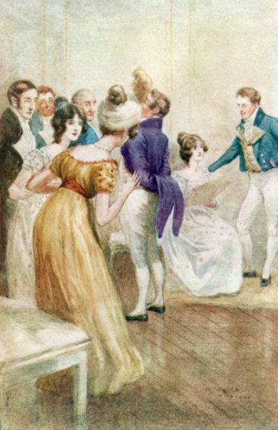 Illustratie voor Northanger Abbey door Jane Austen door Arthur Wallis Mills