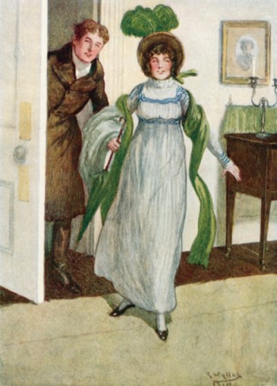 Illustratie voor Trots en Vooroordeel door Jane Austen door Arthur Wallis Mills