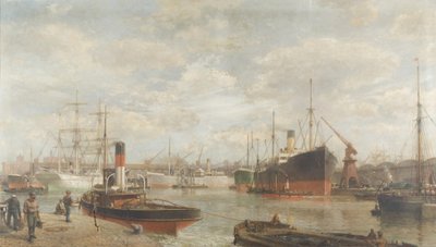 Een Glimp in 1920 van de Royal Edward Dock, Avonmouth door Arthur Wilde Parsons