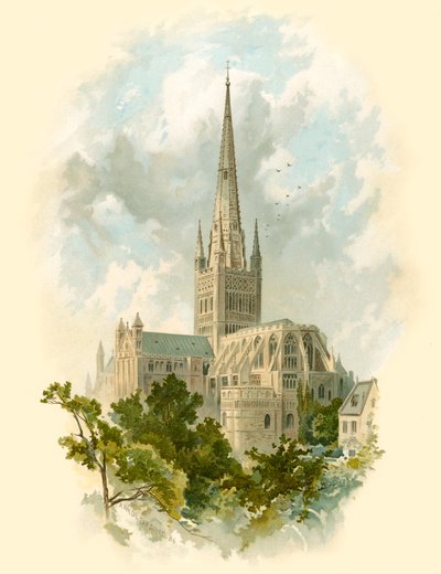 Kathedraal van Norwich, Zuidoost door Arthur Wilde Parsons