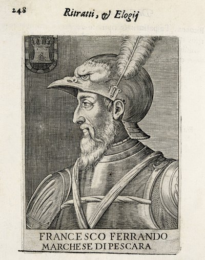 AVALOS, Fernando Francisco (1490-1546). Spaanse generaal. Houtsnede. SPANJE. MADRID (AUTONOME GEMEENSCHAP). Madrid. Nationale Bibliotheek door Artist Unknown