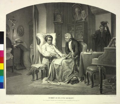 Een moment uit de laatste dagen van Mozart door Artist Unknown