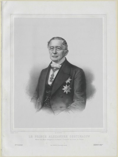 Aleksandr Michajlovitsj graaf Gortsjakov door Artist Unknown