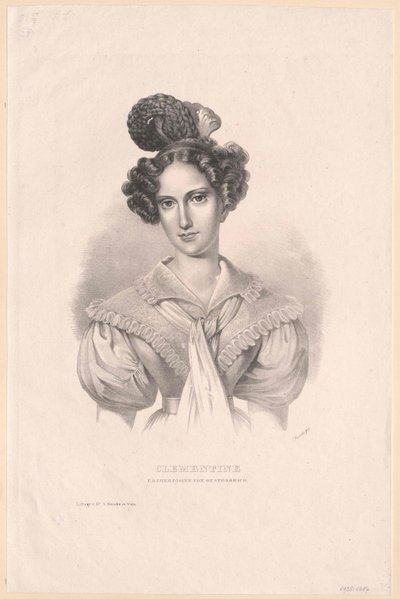 Aartshertogin van Oostenrijk Maria clementine door Artist Unknown