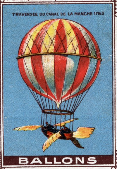 Ballon tijdens de oversteek van het Kanaal door Artist Unknown
