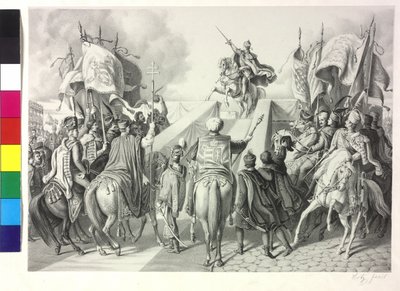 Kroning van Ferdinand I van Oostenrijk tot koning van Hongarije in Bratislava op 28 september 1830 door Artist Unknown