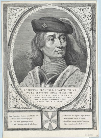 Graaf van Vlaanderen Robert I van de Friezen door Artist Unknown