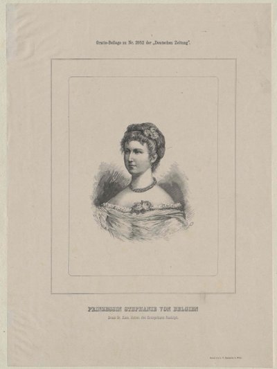 Kroonprinses van Oostenrijk Stéphanie (afdruk) door Artist Unknown