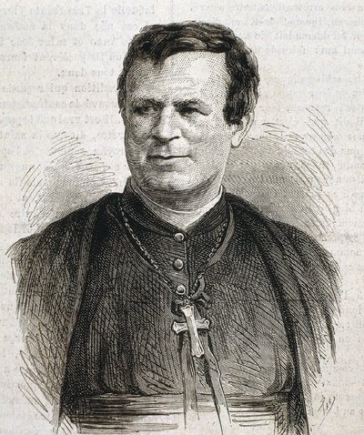 DUBUIS, Claude Marie (1817-1895). In Engeland geboren prelaat van de Rooms-Katholieke Kerk. Hij diende als bisschop van Galveston van 1862 tot 1892. Gravure. SPANJE. CATALONIË. Barcelona. Bibliotheek van de Universiteit van Barcelona door Artist Unknown
