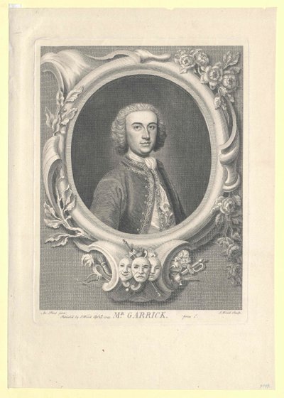 David Garrick door Artist Unknown