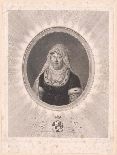 Hertogin van Beieren Louise (afdruk) door Artist Unknown