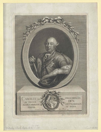 Hertog van Württemberg Karel II Eugene door Artist Unknown