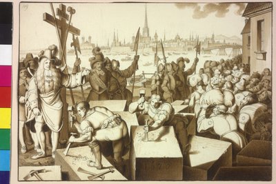 Keizer Leopold I verbant de Jood en laat in de Leopoldstadt godshuizen bouwen door Artist Unknown