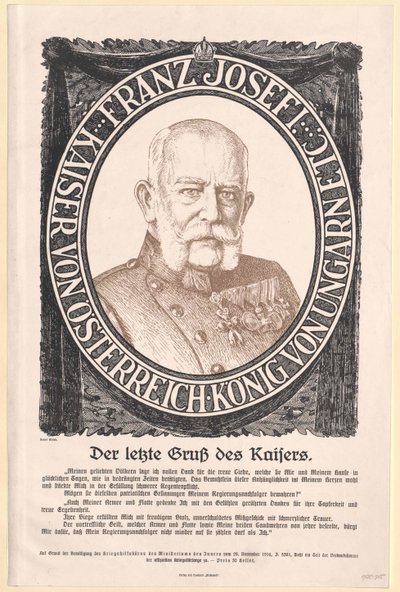 Keizer van Oostenrijk Franz Joseph I door Artist Unknown